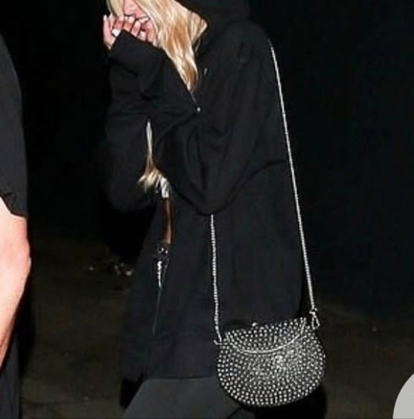 Ramla Rockstar Handmade Studded Black and Silver Women's Bag - Picture 3 of 8